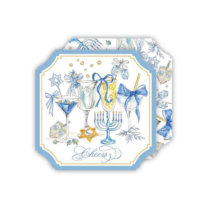Cheers Hanukkah Cocktail Paper Coaster